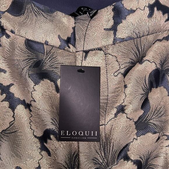 Eloquii Gold Grey Kady Fit Brocade Metallic Pants Grey and Gold Size 16 - Picture 11 of 12